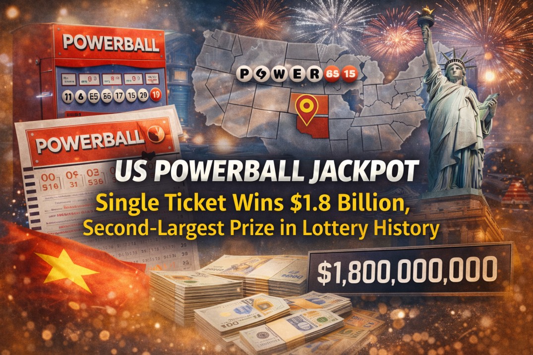 US Powerball Jackpot: Single Ticket Wins $1.8 Billion, Second-Largest Prize in Lottery History