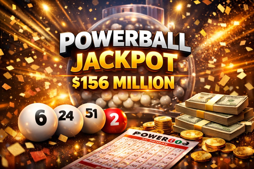 Powerball Winning Numbers Announced for Wednesday’s $156 Million Draw, Jackpot Rolls Over