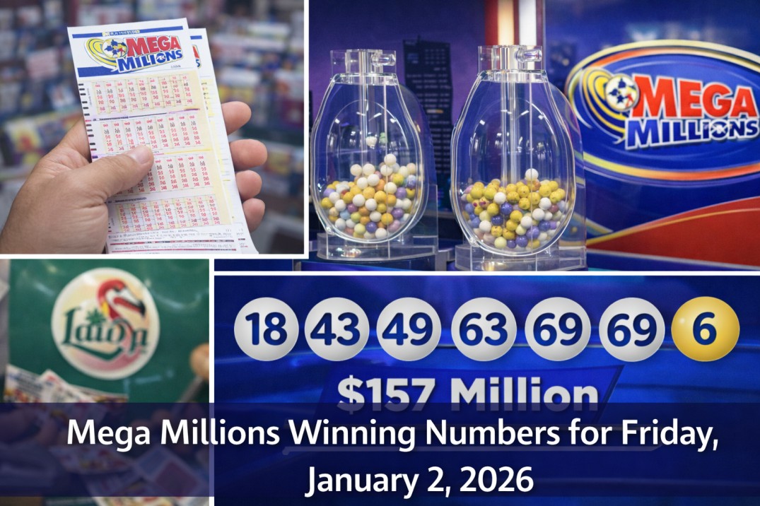 Mega Millions Winning Numbers for Friday, January 2, 2026  – Results & Next Draw