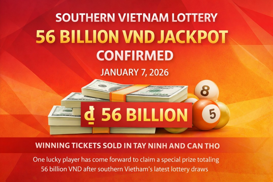 Southern Vietnam Lottery Confirms 56 Billion VND Jackpot Winner on January 7 2026