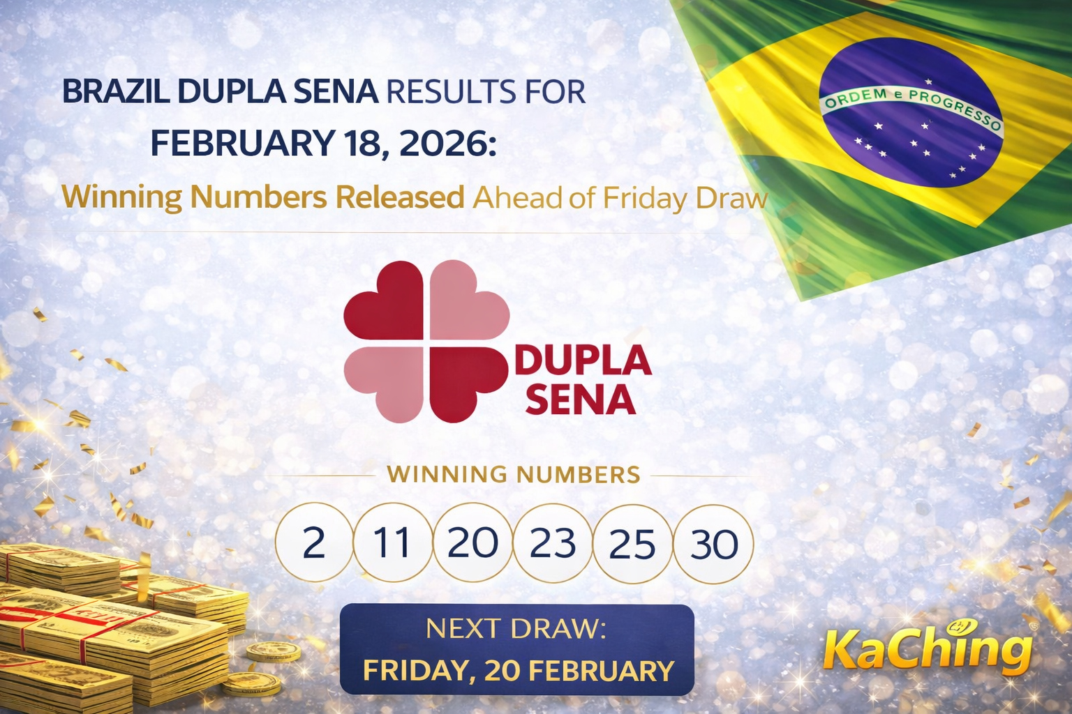 Brazil Dupla Sena Results for February 18, 2026: Winning Numbers Released Ahead of Friday Draw