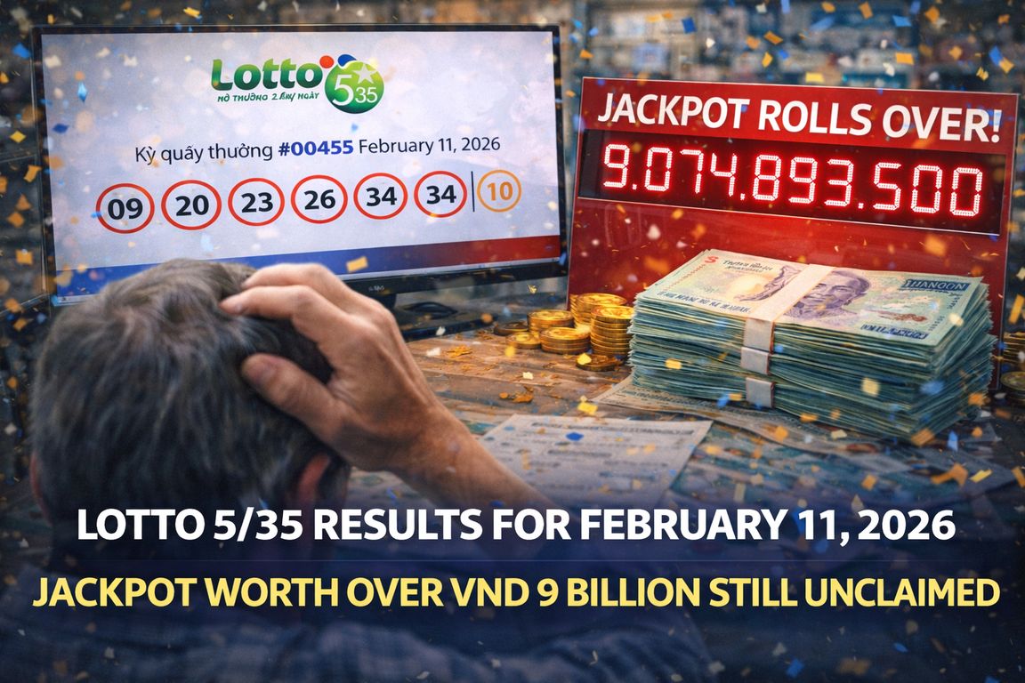 Vietnam Lotto 5/35 Lottery Draw on February 11, 2026 Ends Without a Jackpot Winner