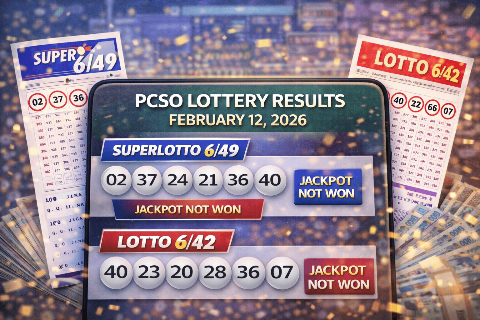 Philippine PCSO Lottery Results for February 12, 2026: SuperLotto 6/49 and Lotto 6/42 Numbers Released