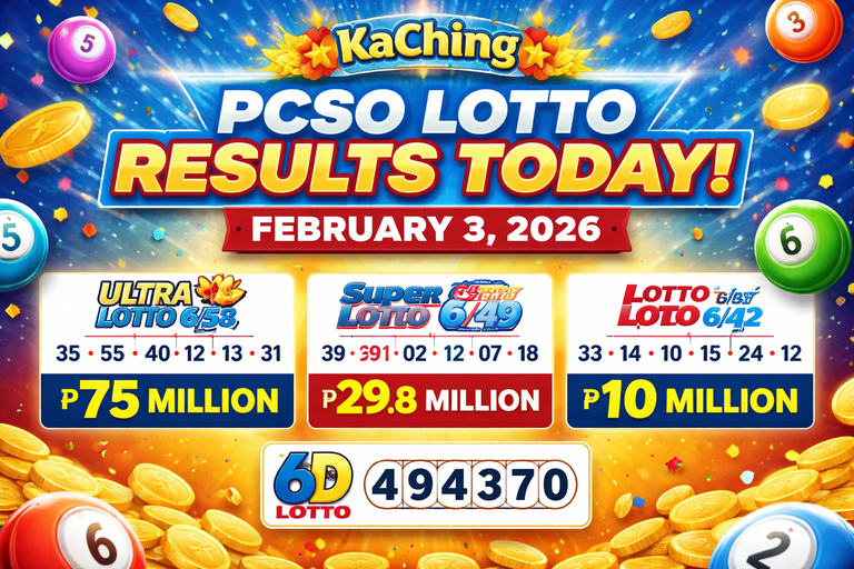 PCSO Lotto Results Today, February 3, 2026: No Jackpot Winners Across Major Draws