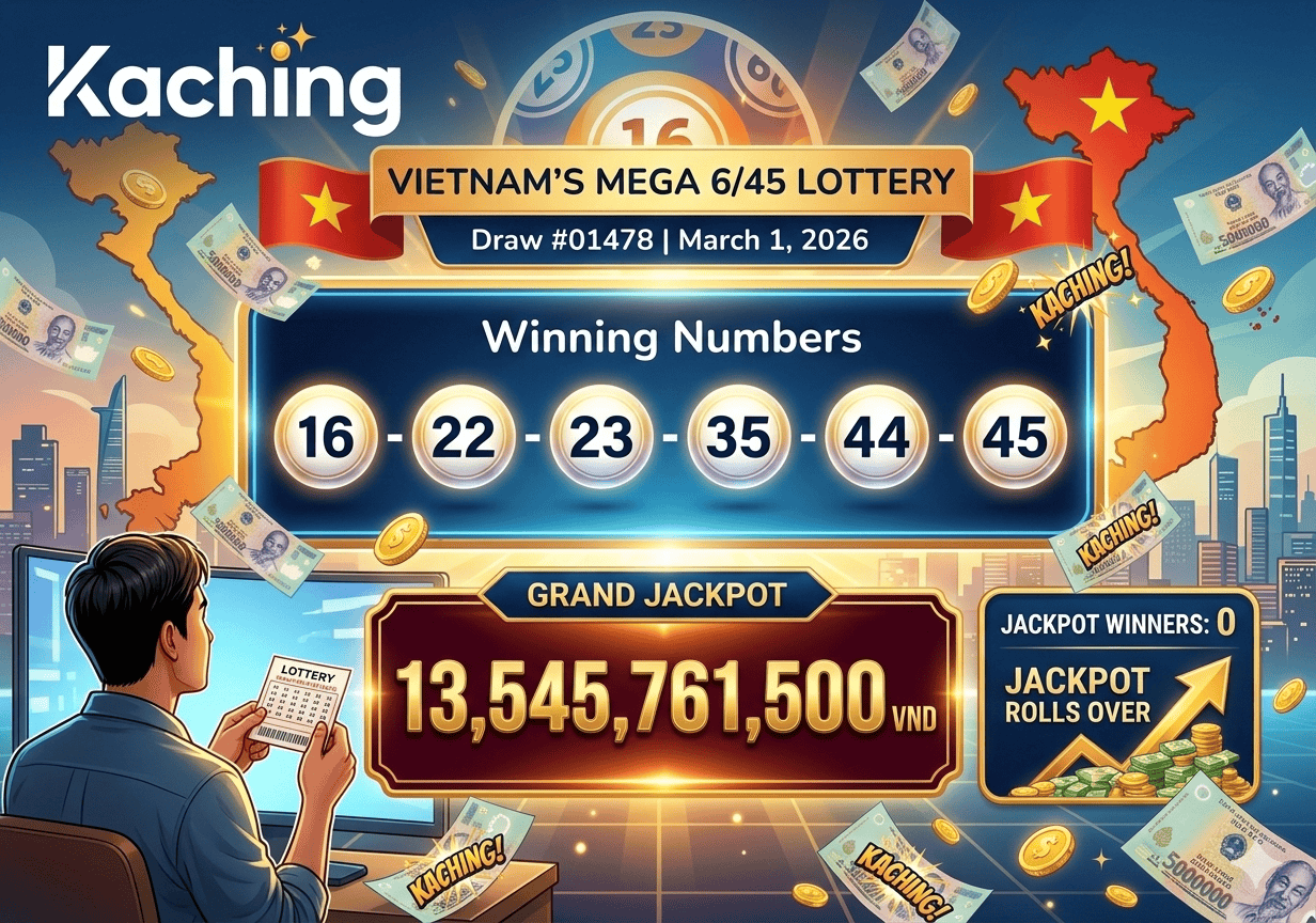 Vietlott Mega 6 45 Draw Today March 1: Winning Numbers Revealed, No Jackpot Winner