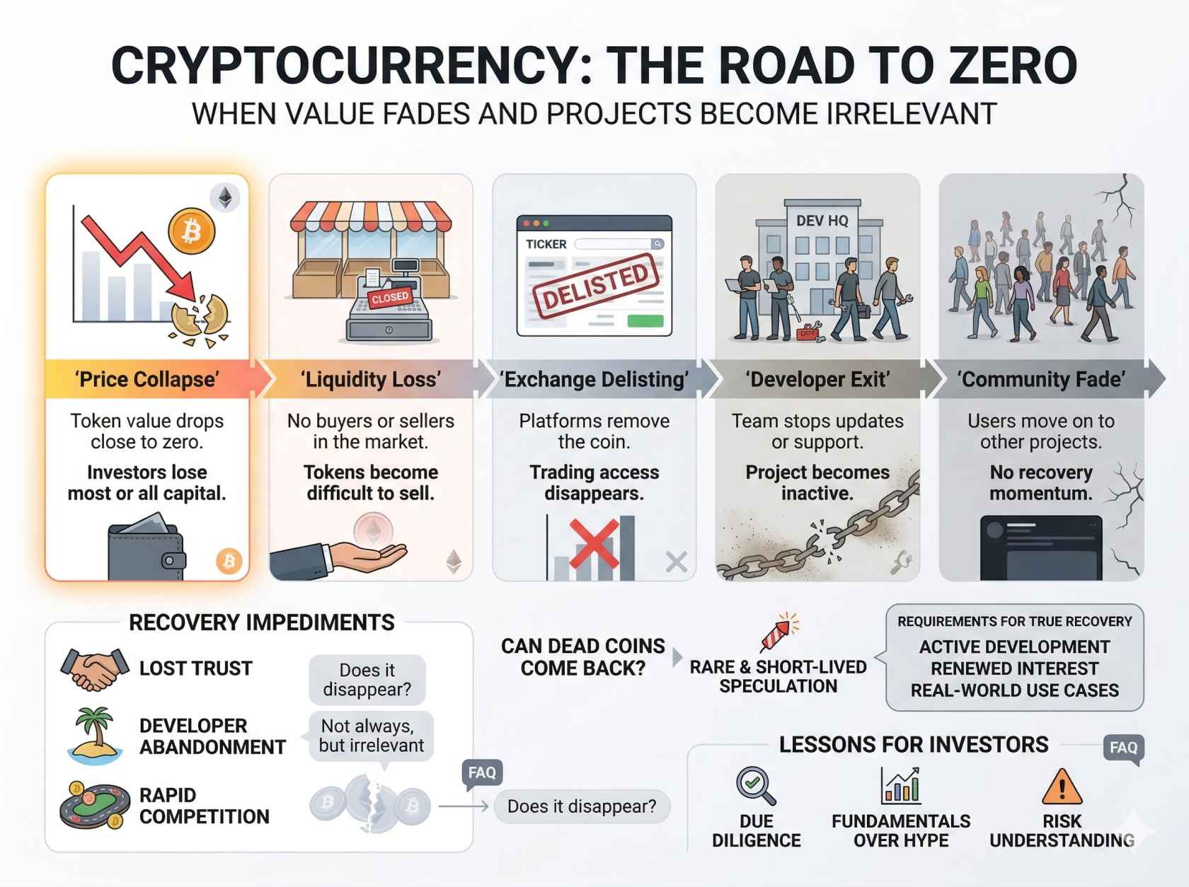 What Happens to a Cryptocurrency After It Goes to Zero