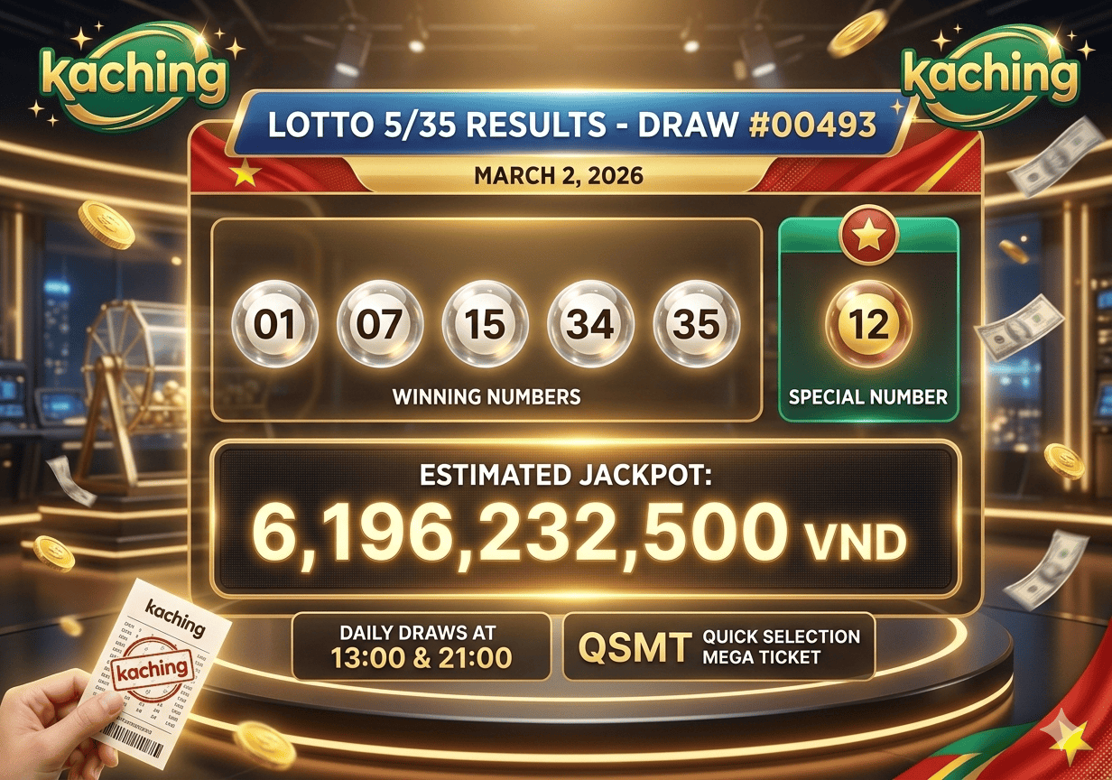 Vietnam Lotto 5/35 March 2, 2026 Lottery Results: Jackpot Reaches 6.19B VND