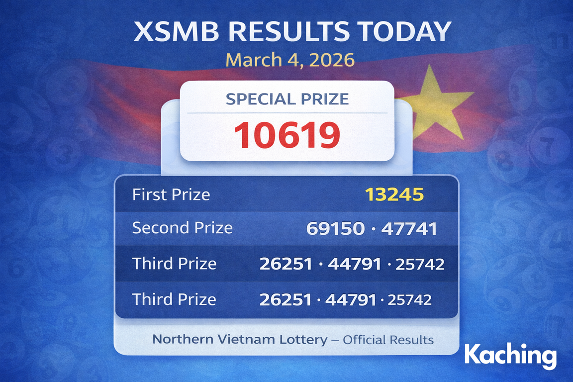 Vietnam XSMB Lottery Results Today 04/03/2026: XSMB Winning Numbers and Prize Announced